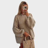 Carly | Oversized Knit Sweater with Balloon Sleeves