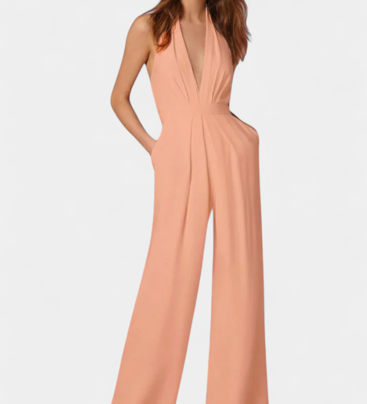Lilac Wide-Leg Jumpsuit with Light Elegance