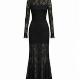 Veronika™ | Maxi Black Lace Dress