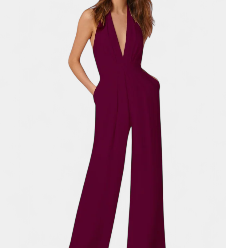 Lilac Wide-Leg Jumpsuit with Light Elegance