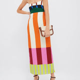 Paloma | Maxi Dress in Colourful Stripes